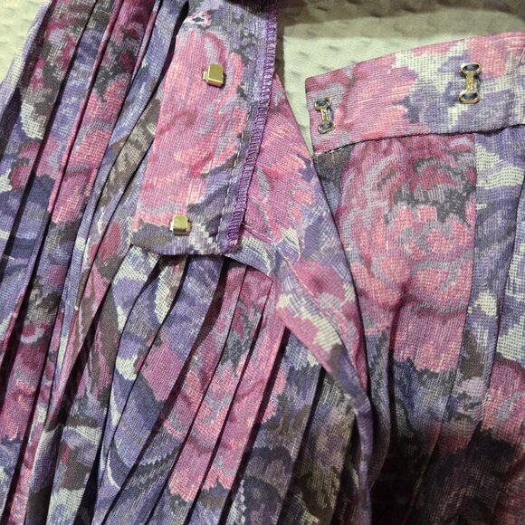 Vintage Brownstone Studio Made in USA Union Label Pleated Floral Accordion Skirt - Picture 7 of 7
